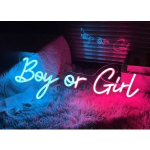   Boy or Girl neon felirat – Látványos LED dekoráció babaváró bulikhoz