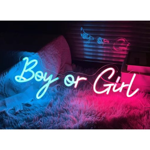 Boy or Girl neon felirat – Látványos LED dekoráció babaváró bulikhoz